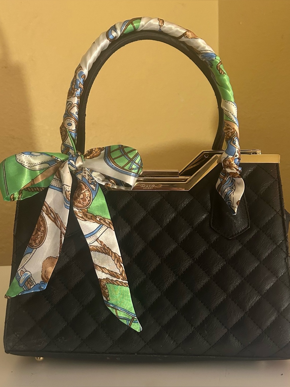 2 Twilly Satin Women Handbag Headband Scarf White Green Brown Tan Blue